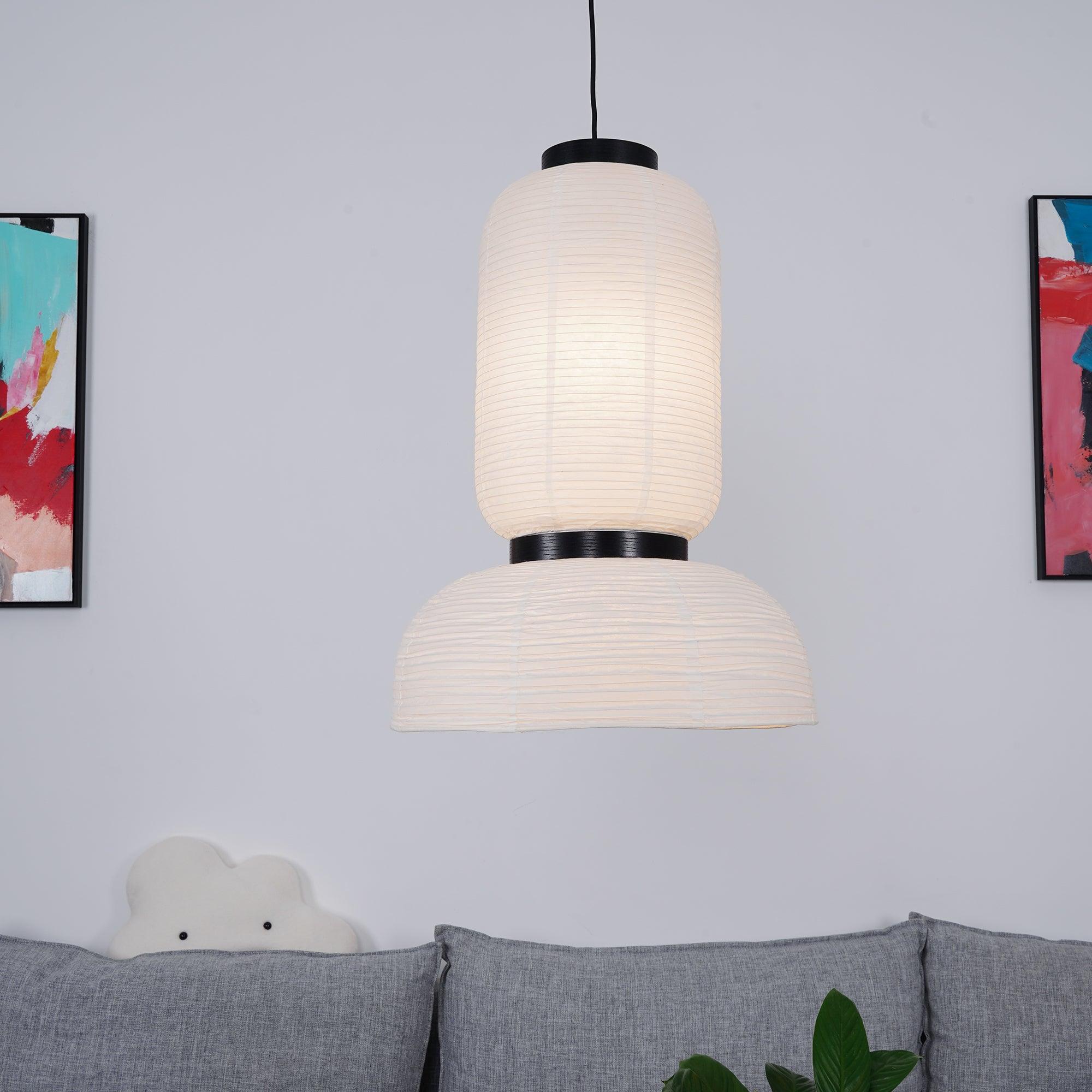 Modern Pendant Swag Lamp - Rice Paper Lamp for Bedroom