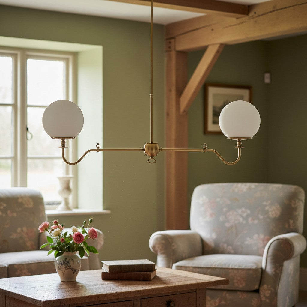 Glorica Glas-Kronleuchter aus Messing – moderne Hängeleuchte aus Glas mit mehreren Lichtern