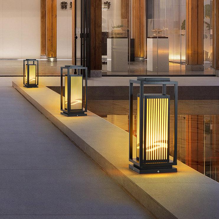 Quadratische Käfig-Gartenleuchte – Metall-Retro-Klassiker-Dekorlampe für den Außenbereich
