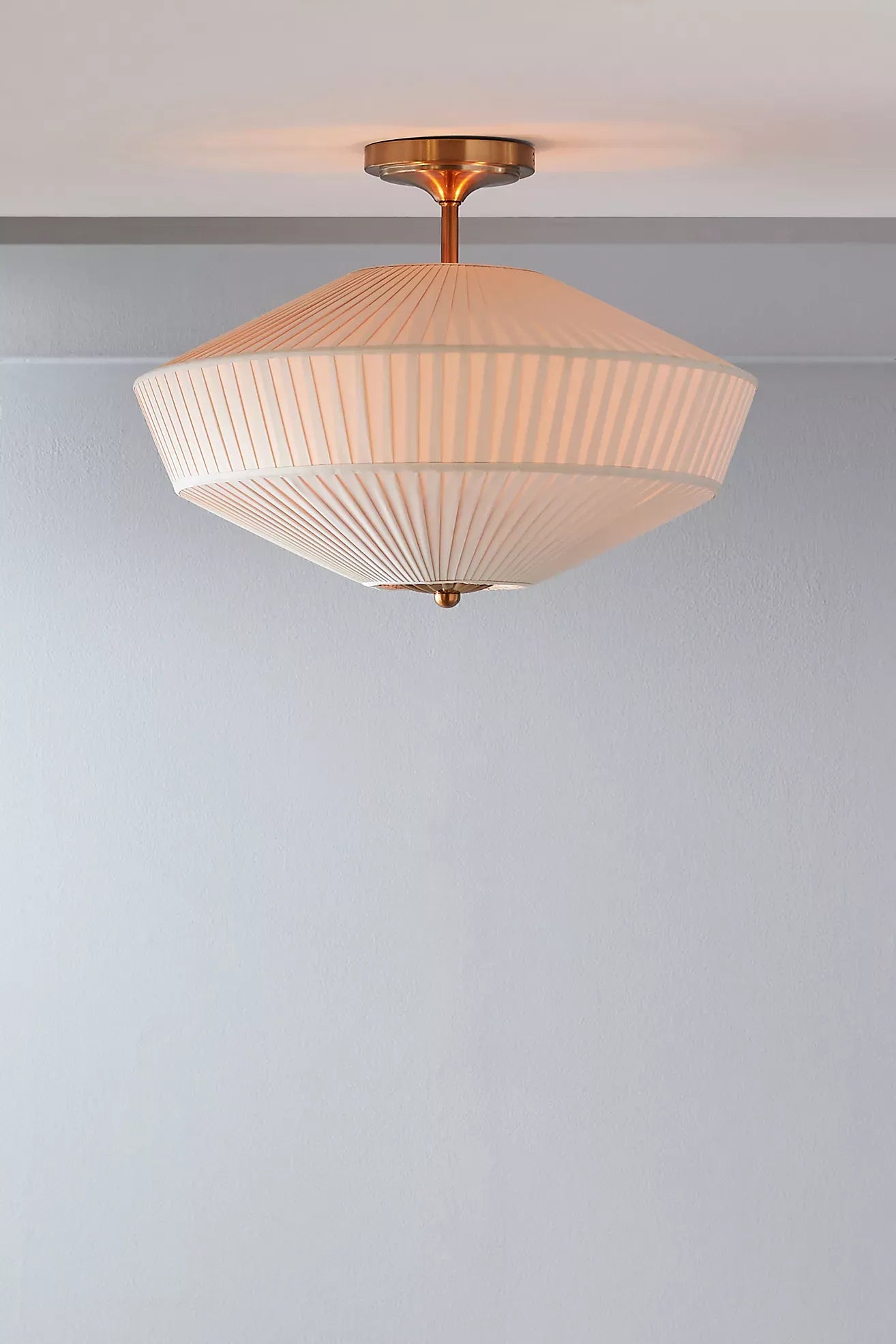 Elumina Silk Semi-Flush Mount - Modern Fabric Ceiling Light Fixture