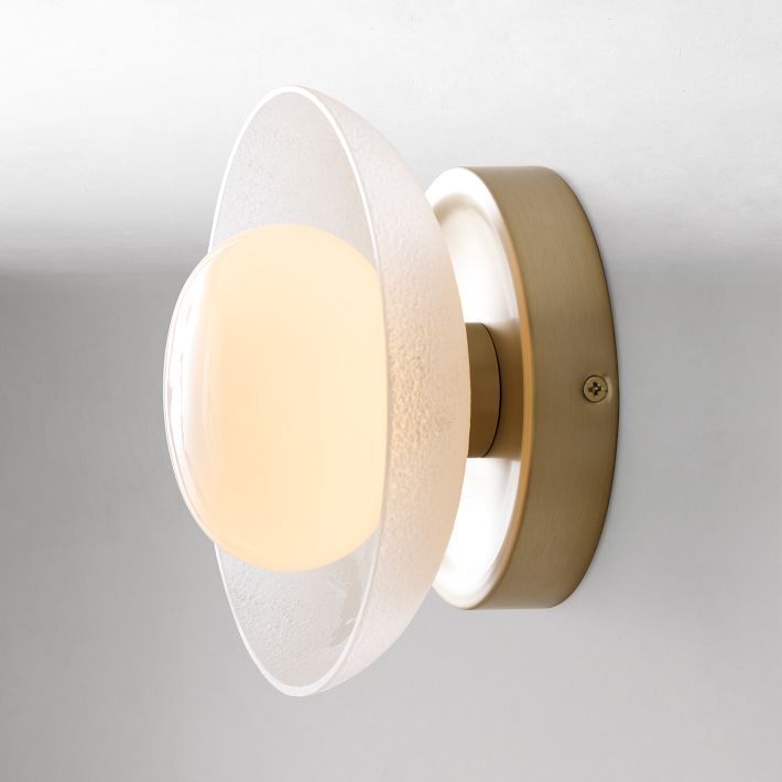 Elorina Sconce Wall Light - Textured Metal or Glass Shade