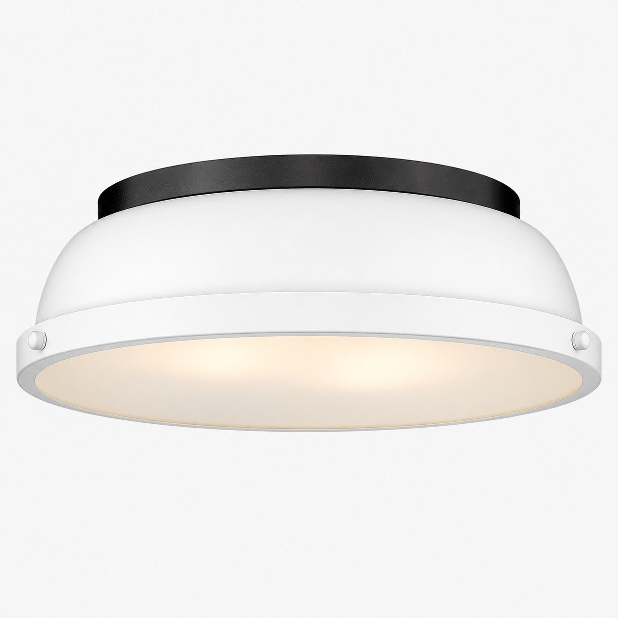 Metal Flush Mount Ceiling Fixture with Frosted Diffuser