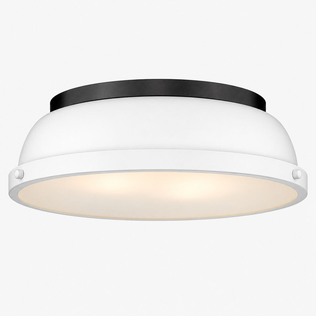 Metal Flush Mount Ceiling Fixture with Frosted Diffuser