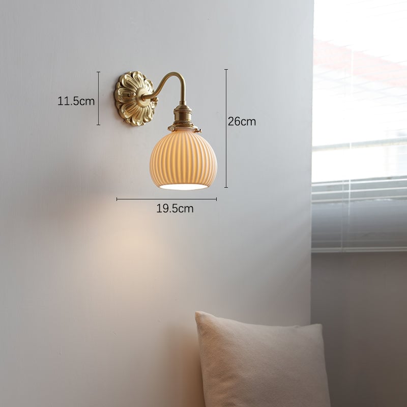 Brass Ceramic Wall Light