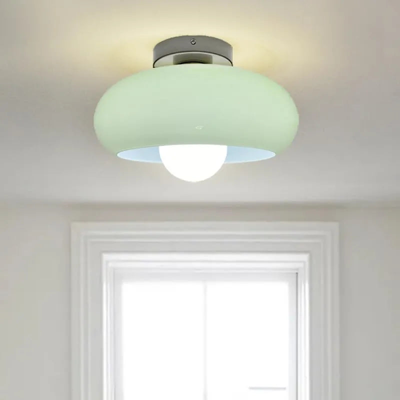 Retro Glass Ceiling Light - Round Fixture for Living Room