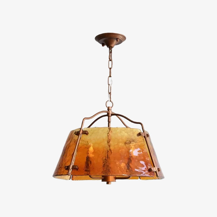 Amber glass pendant chandelier product view