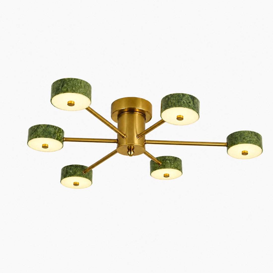 Green Jade Radial Semi-Flush Ceiling Light