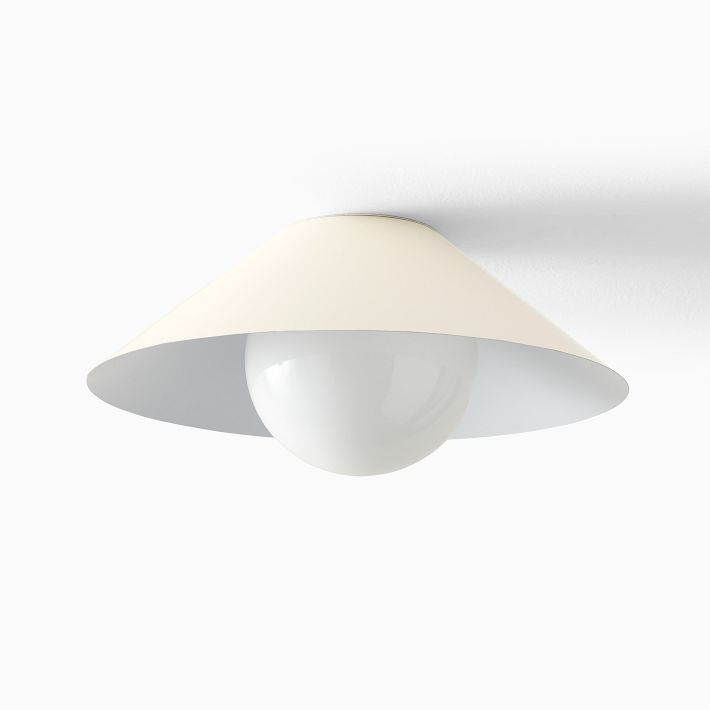 Brivana Metal Semi-Flush Ceiling Light - Modern Cone Lamp for Hallway