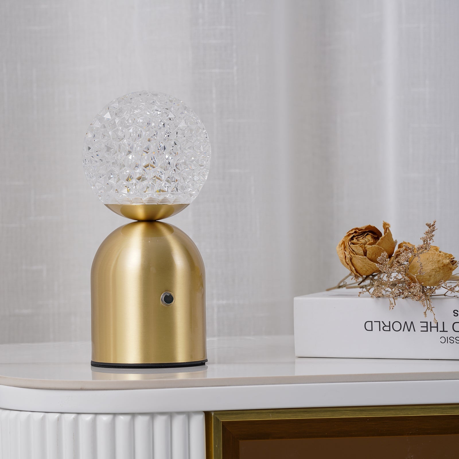 Battery Table Lamp - Modern Acrylic Lampshade Light for Bedroom