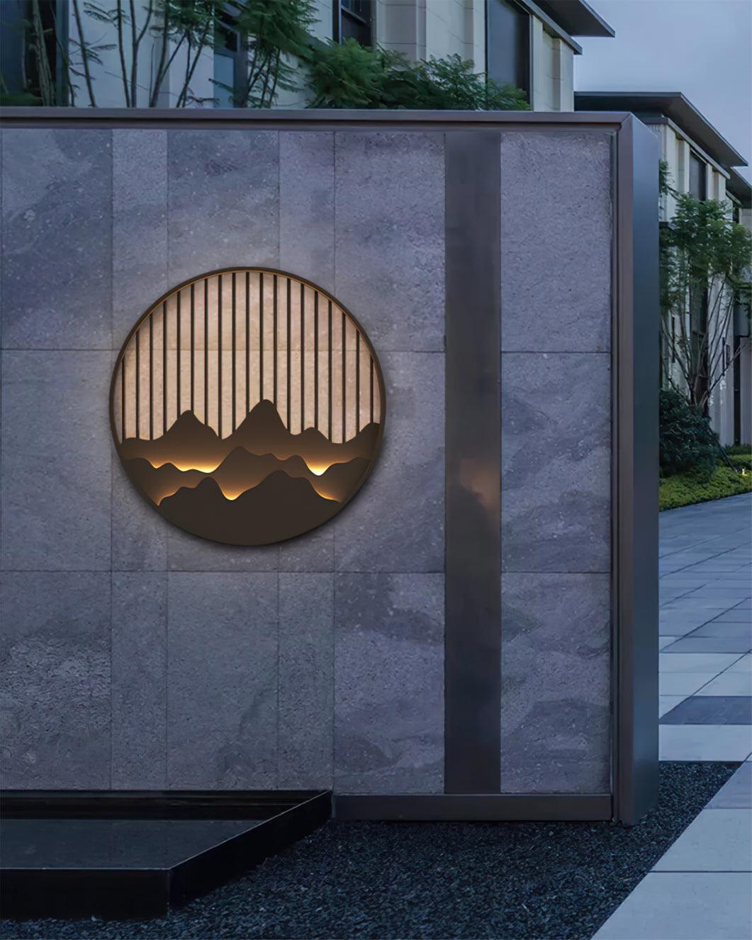 Mountain Outdoor Wall Lamp - Modern Circular Metal Light for Garden