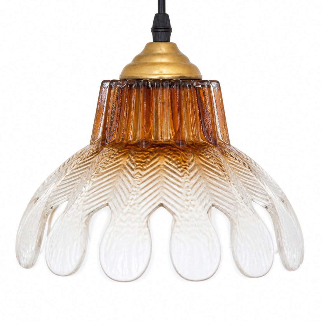 Gradient Fluted Glass Flower Pendant Light detail image 4