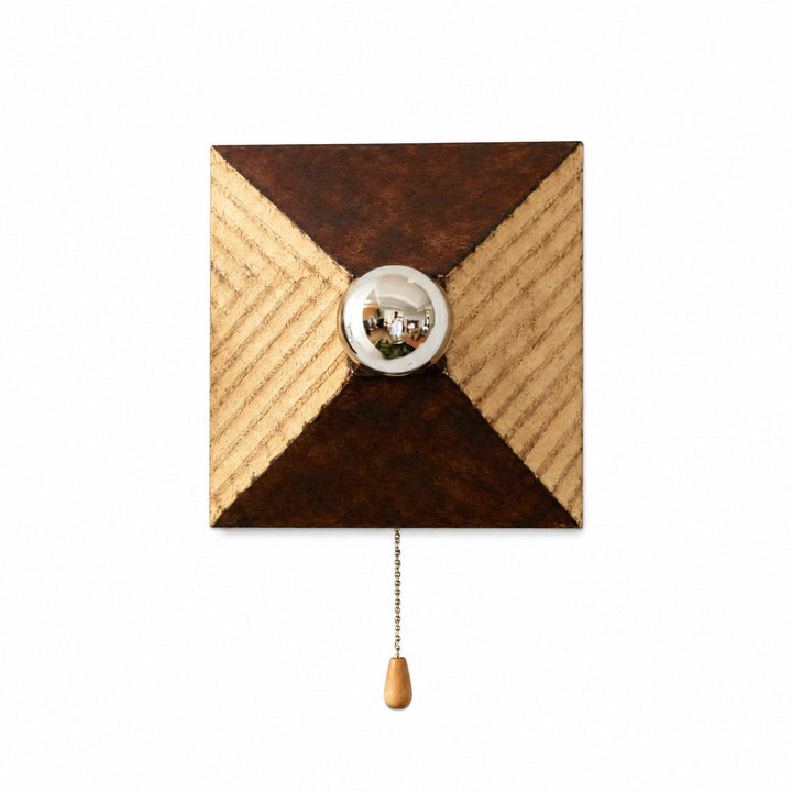 Geometric Resin Wall Light With Metal Pull Chain