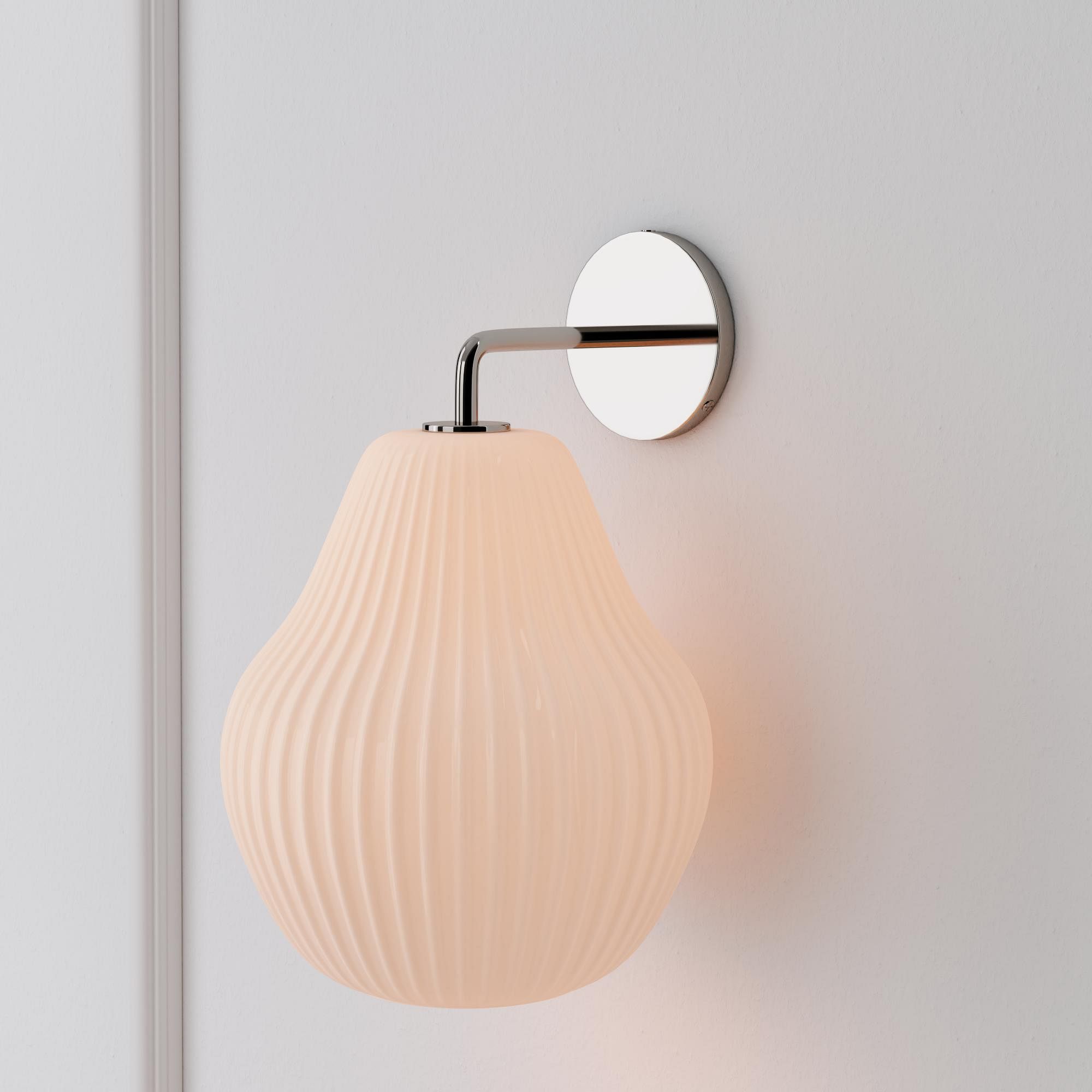 Rivrona Ribbed Glass Wall Sconce - Elegant Modern Lighting for Hallway & Bedroom