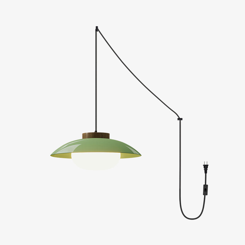 Saucer Plastic Plug-In Pendant Lamp