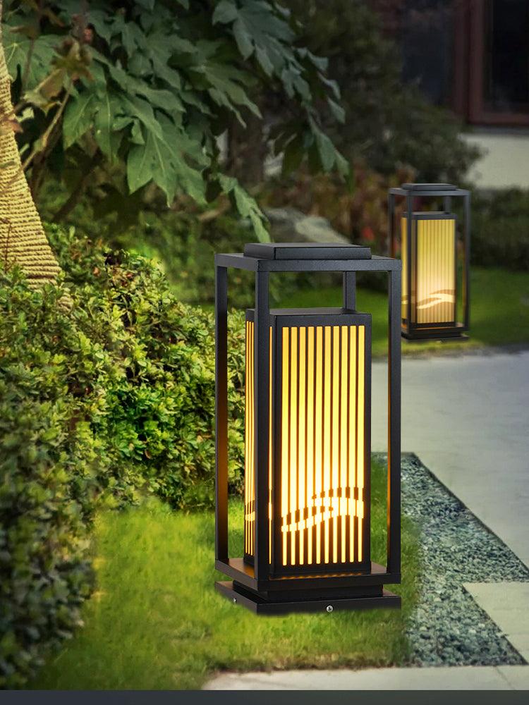 Quadratische Käfig-Gartenleuchte – Metall-Retro-Klassiker-Dekorlampe für den Außenbereich