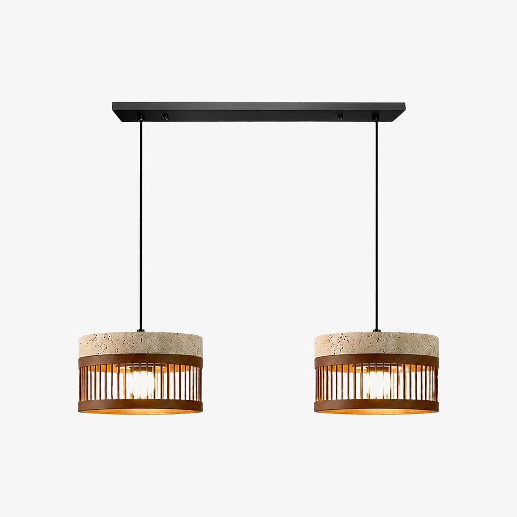 Vintage Travertine Metal Pendant Lamp for Dining Room