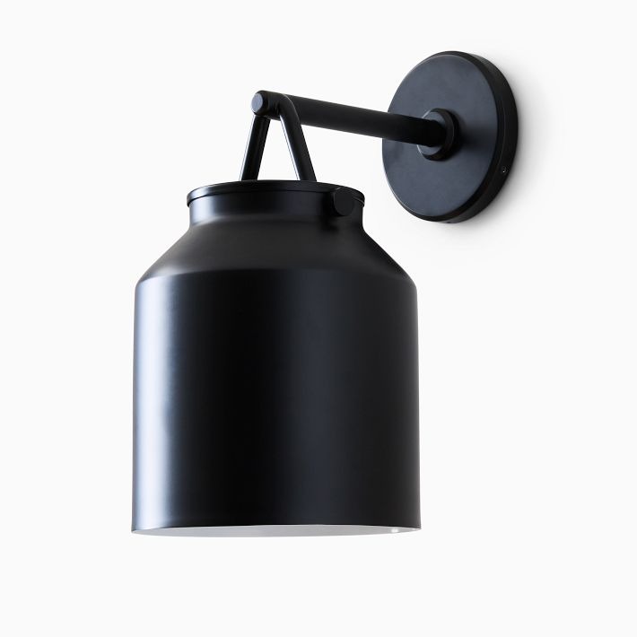 Hanton Metal Outdoor Wall Sconce - Matte Black Industrial Light Fixture