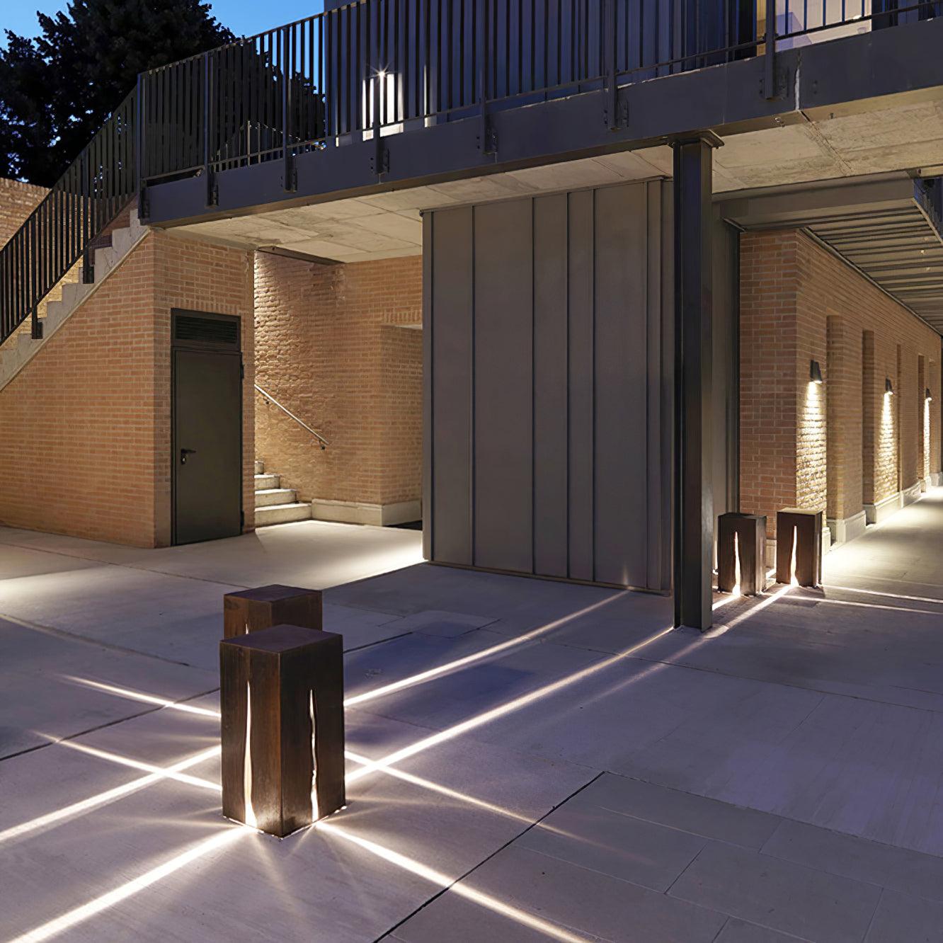 Simple Modern Outdoor Light - Garden Light with Rust-Colored Frame