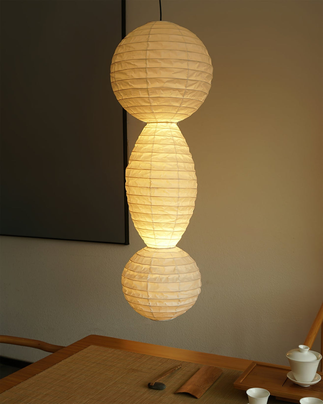 Lantern Series Pendant Lamp - Xuan Paper Layered Lamp for Living Room