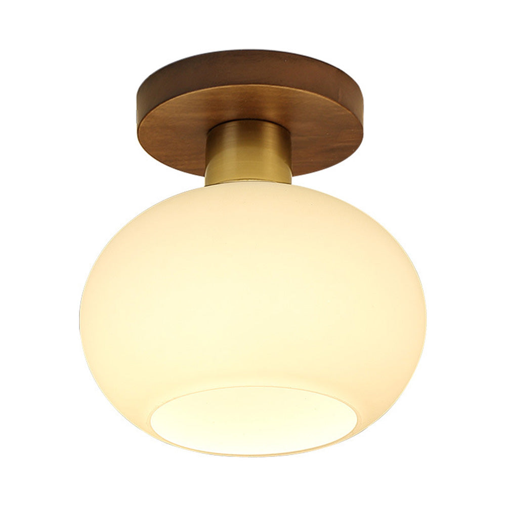 Nordic Walnut Ceiling Light – Minimalist Hallway Lighting Fixture