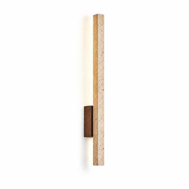 Linear Travertine And Wood LED Wall Light