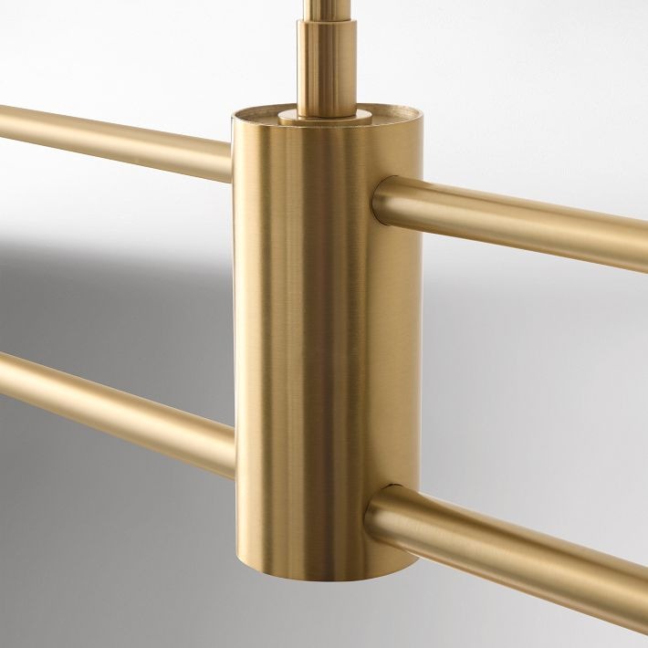 Calvor Linear Kronleuchter mit 2 Lichtern, Porzellanschirme und Bronze-Finish