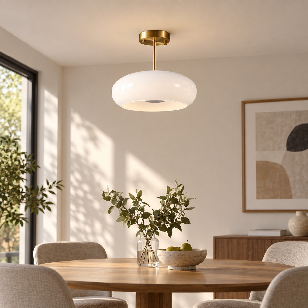 Bauvia Bauhaus moderne runde Glas-Deckenleuchte