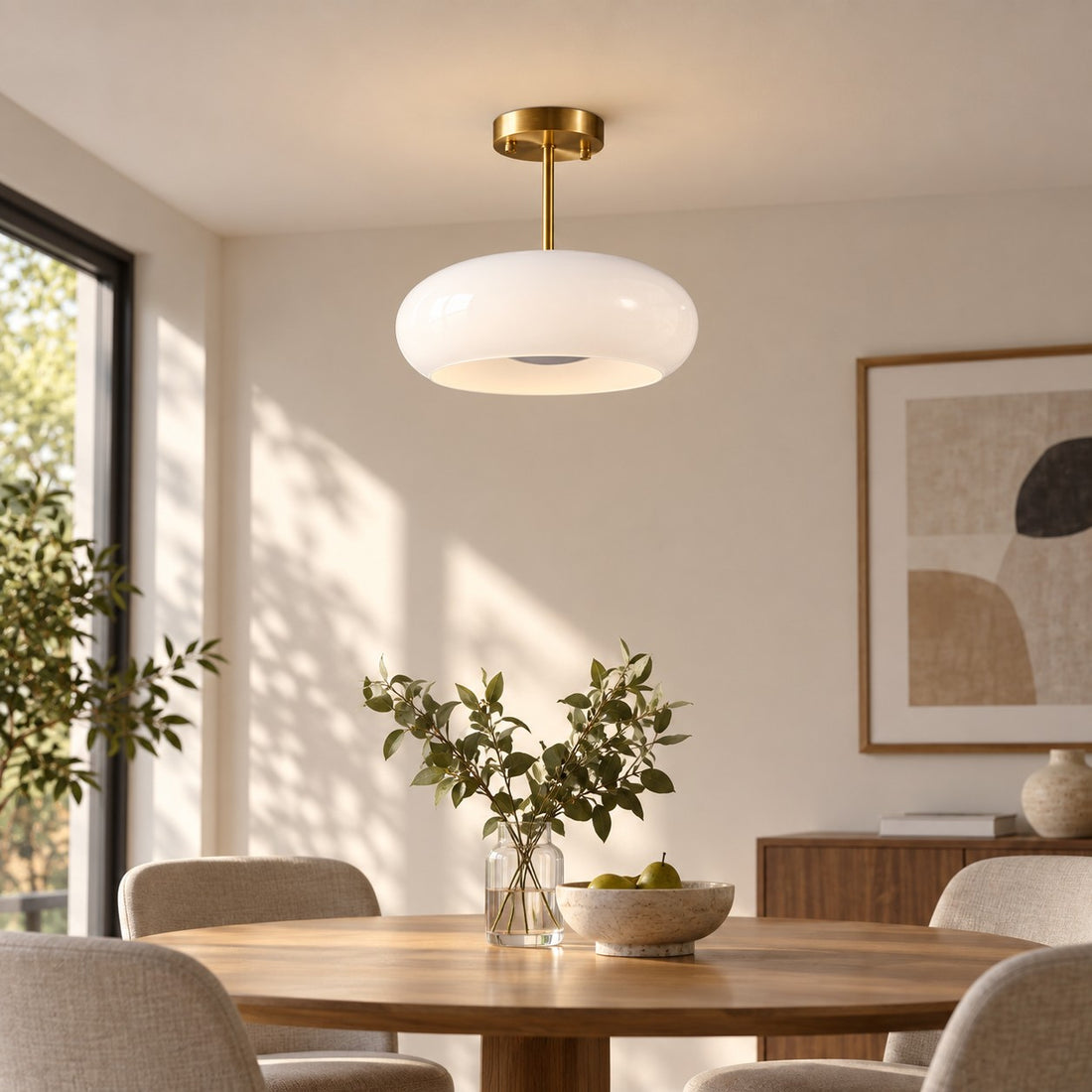 Bauvia Bauhaus moderne runde Glas-Deckenleuchte
