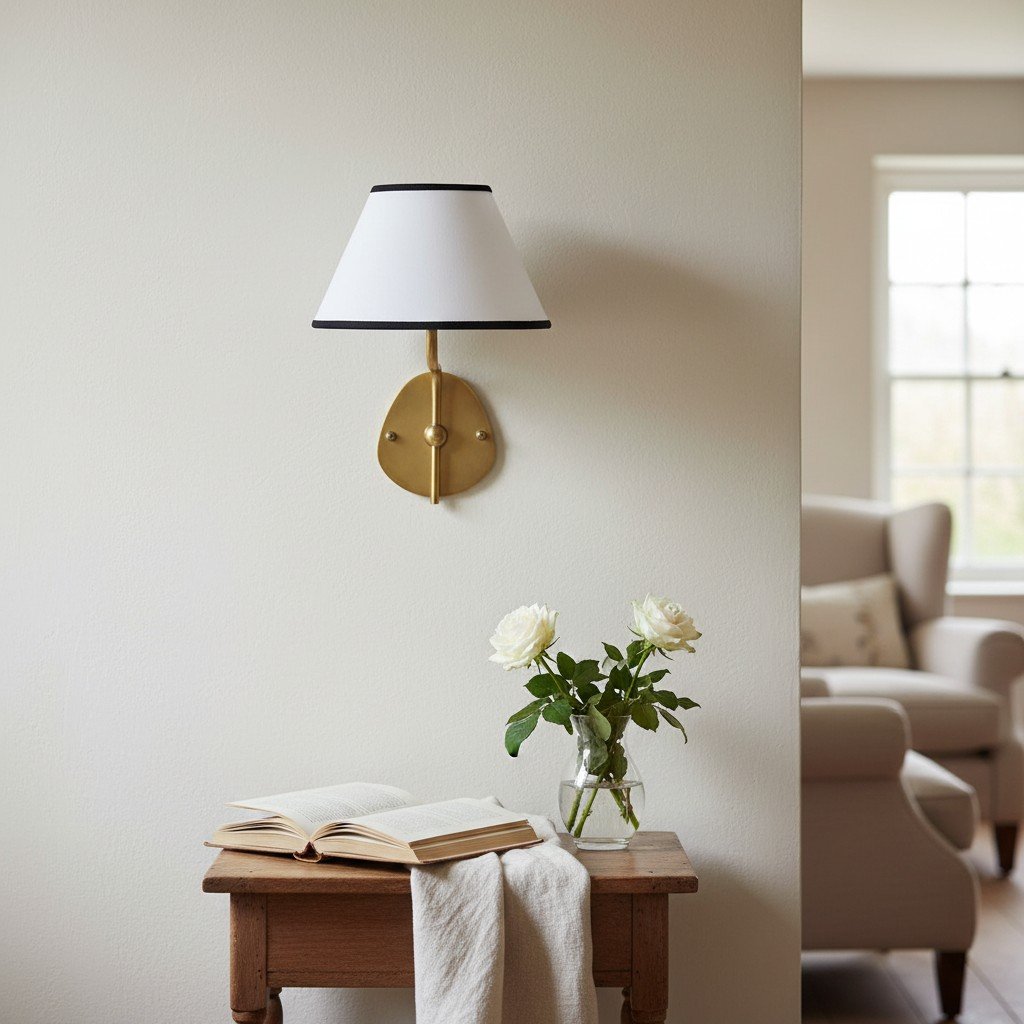 Kulo Stoff-Wandleuchte – Moderne Wandleuchte aus Leinen mit zwei Armen für das Wohnzimmer