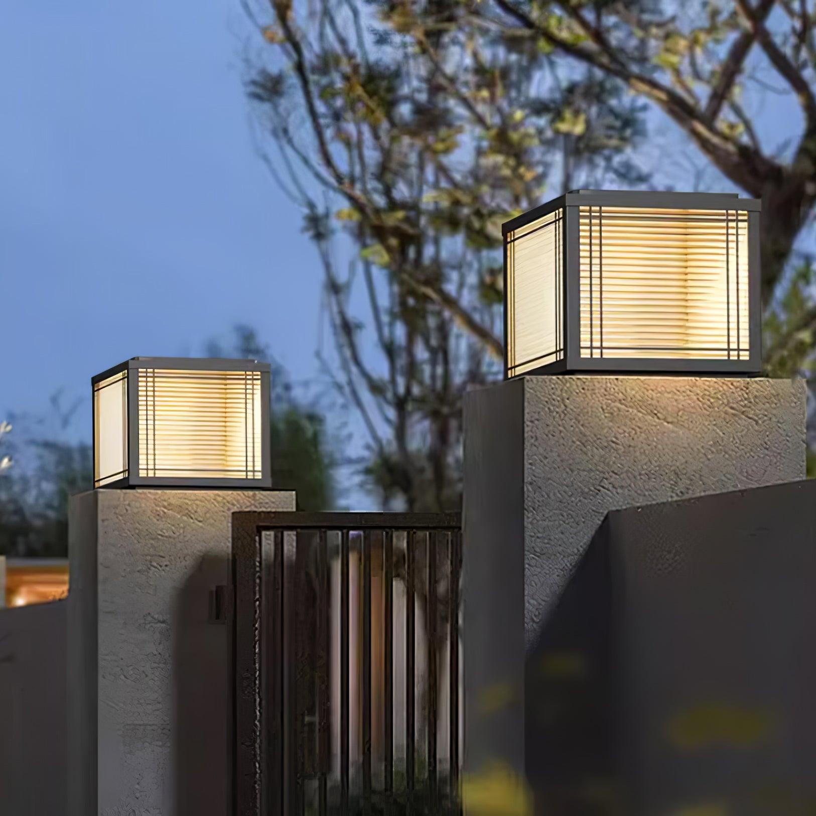 Outdoor Post Light - Solar Stainless Steel Lamp for Deck & Garden Use