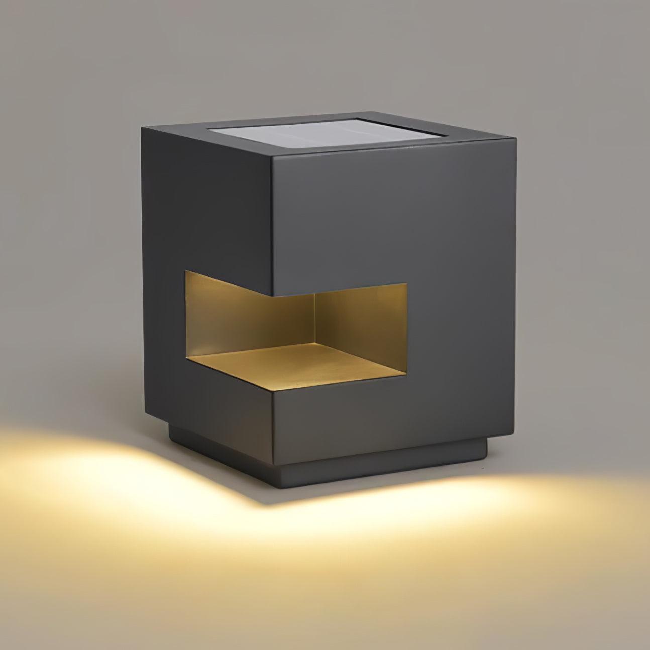 Cube Post Outdoor Light - Cube Outdoor Lamp Great for Courtyards