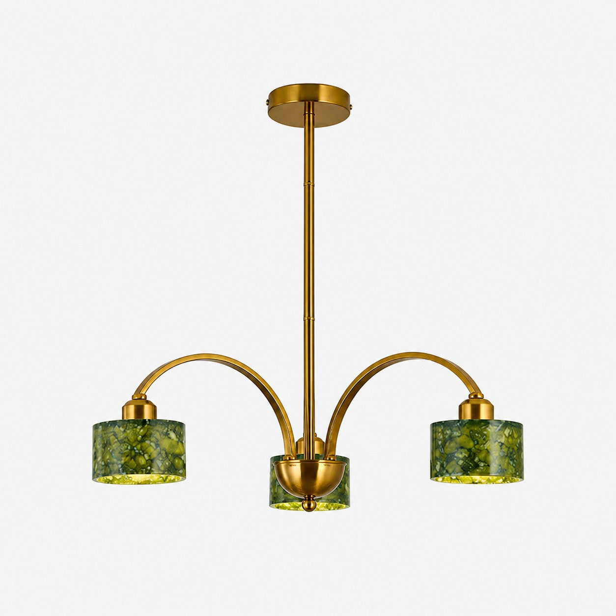 Green Jade Arched Branch Chandelier