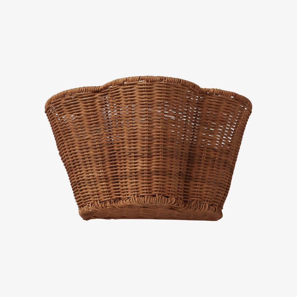 Wickara Woven Wall Sconce – Scalloped Basket Shade Wall Light for Bedroom