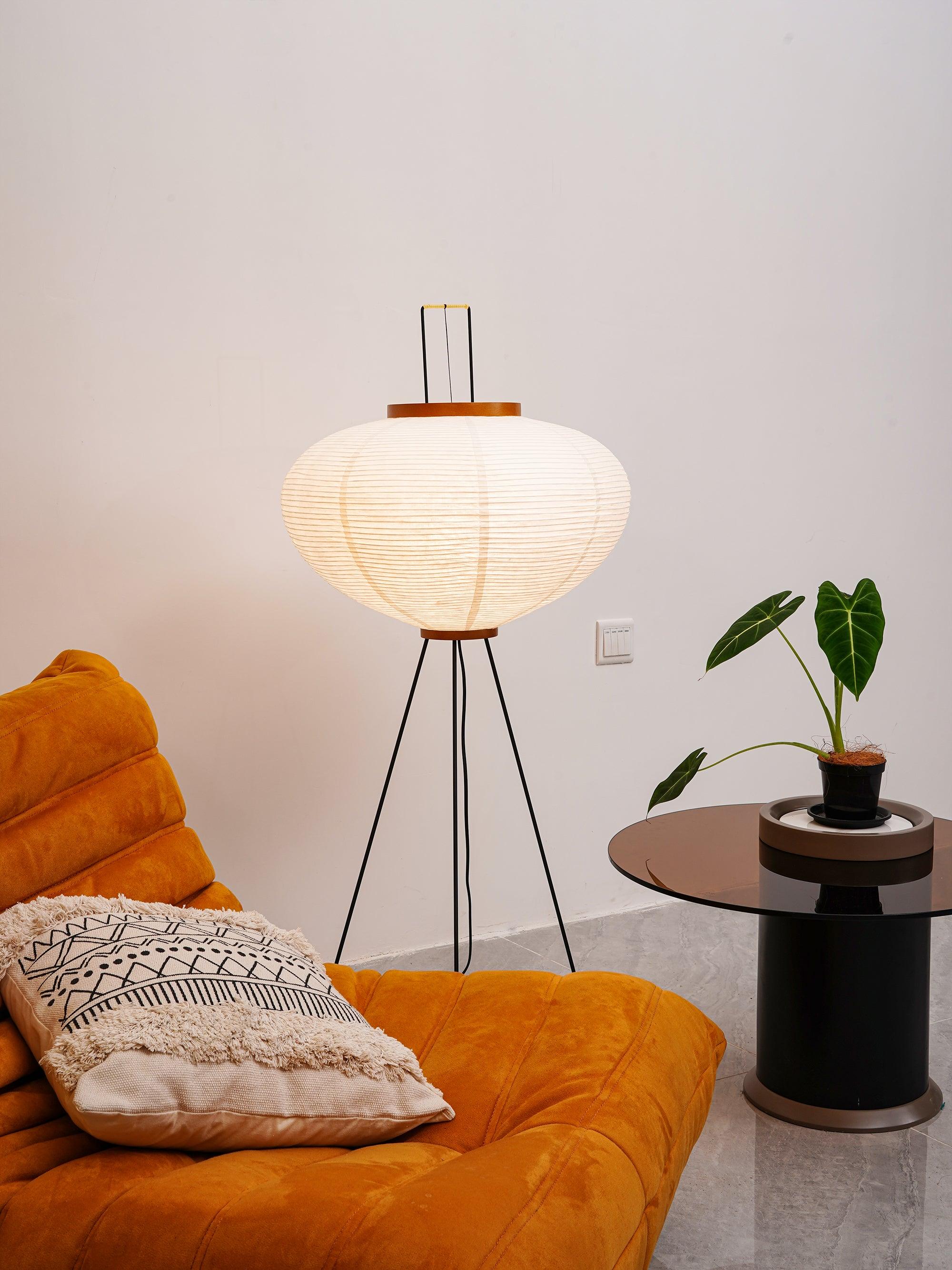 Rice Paper Floor Lamp - Bamboo Frame Soft Light for Living Room