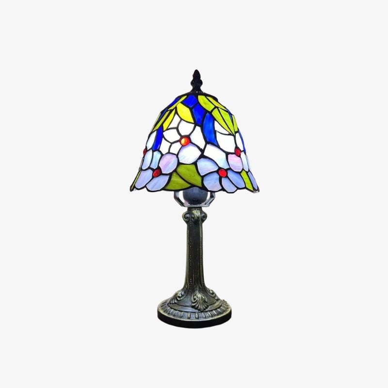 Virelle Traditional Tiffany Table Lamp – Colorful Stained Glass Dome Desk Light for Bedroom