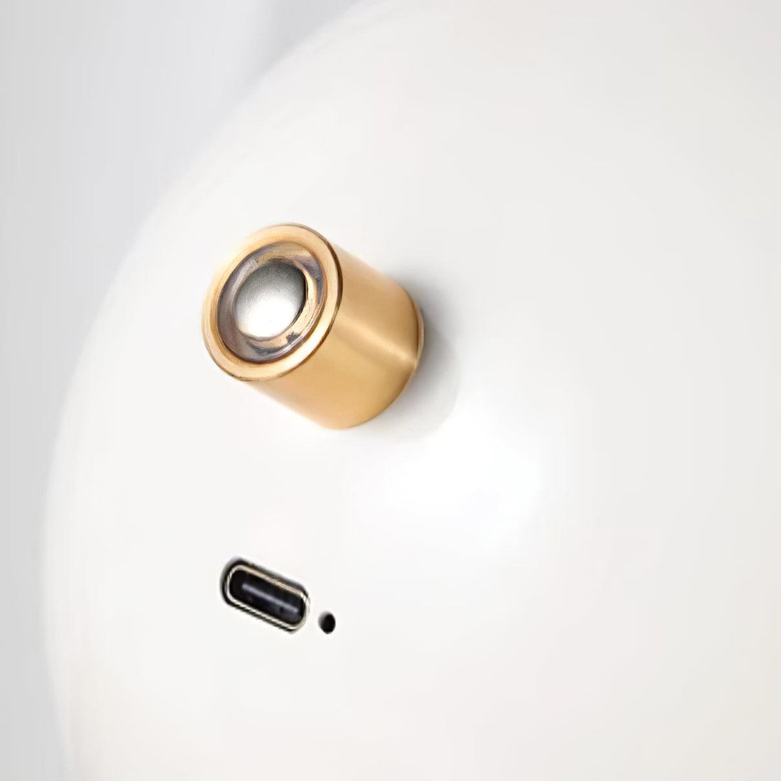 Glossy Black-White Table Lamp - Helmet-Inspired