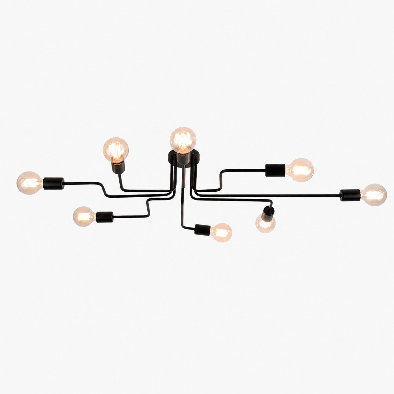 Black Spider Arm Flush-Mount Ceiling Light