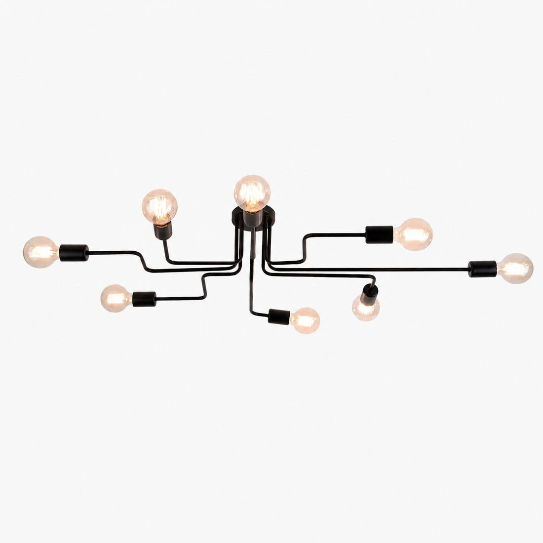 Black Spider Arm Flush-Mount Ceiling Light