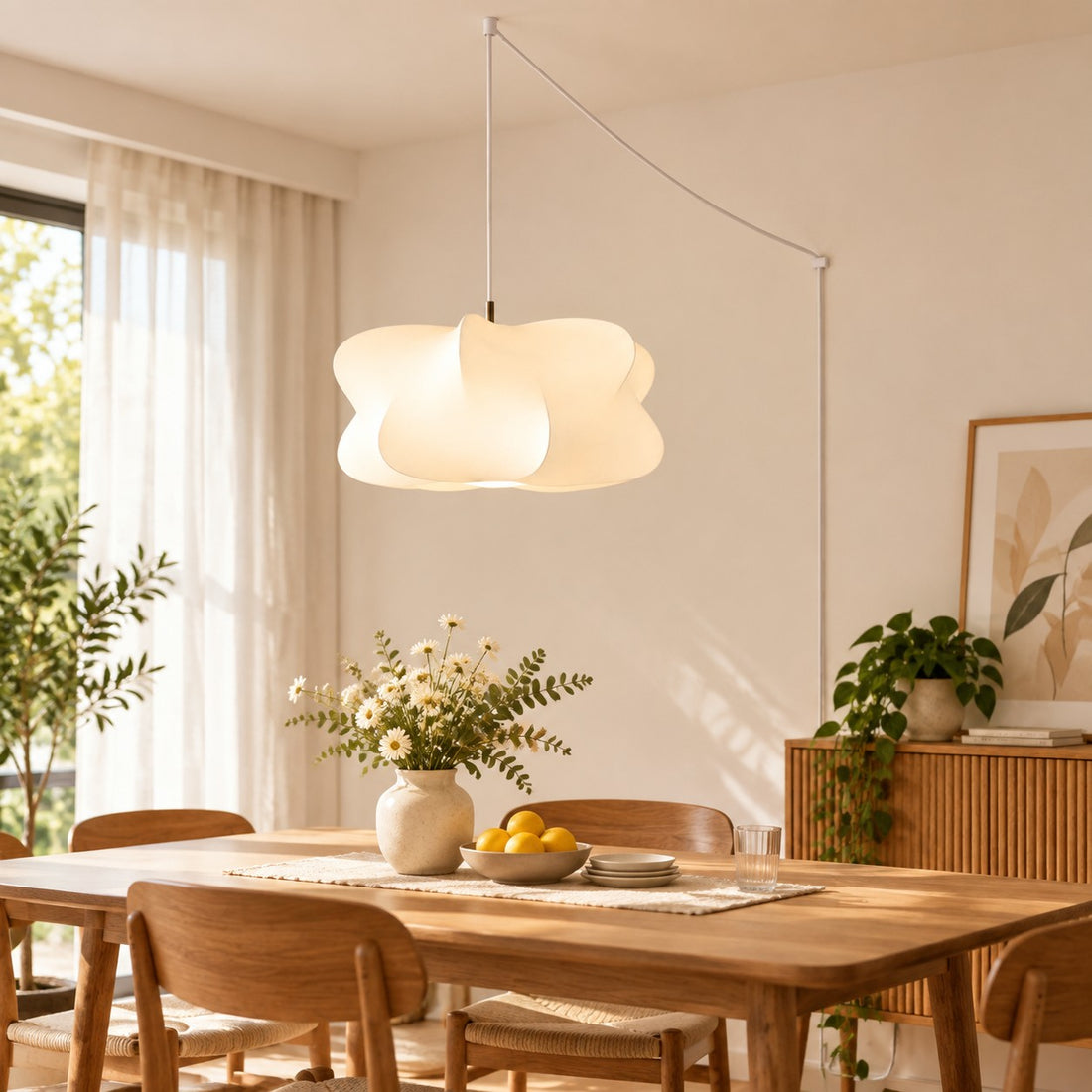 Mehrlagige Seiden-Eisen-Plug-in-Hängeleuchte
