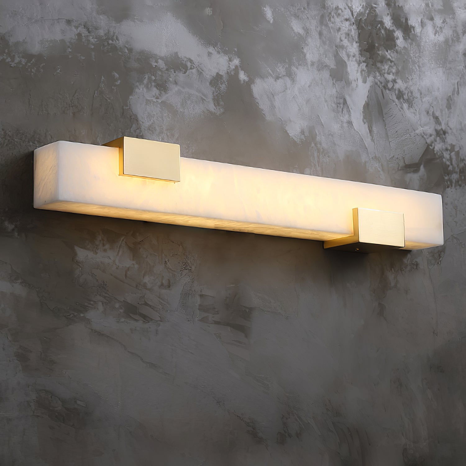 Alabaster Wall Sconce - Modern Brass Bar Light for Hallway or Bedroom