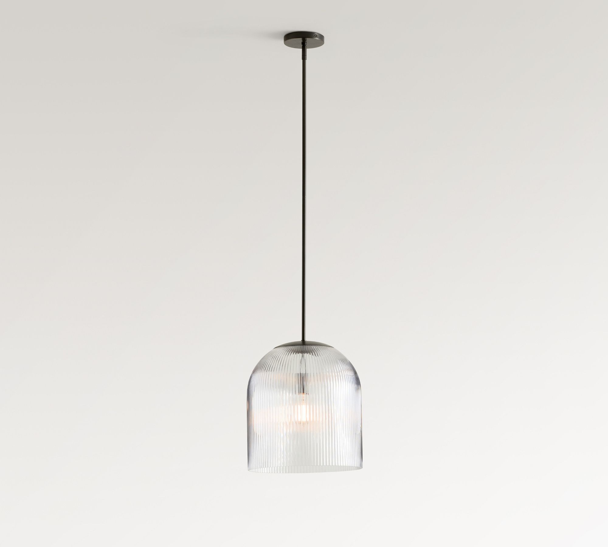 Bravira Ribbed Glass Pendant Light - Elegant Kitchen Island Lamp