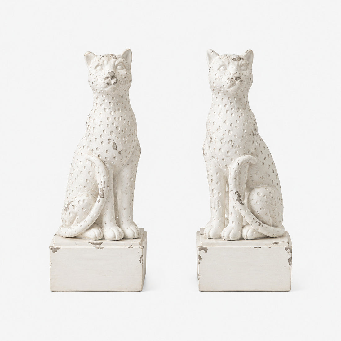 Leopard resin bookend pair