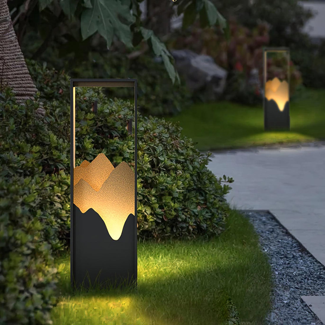 Modern Solar Outdoor Light - Square Lamp Stainless Steel for Garden
