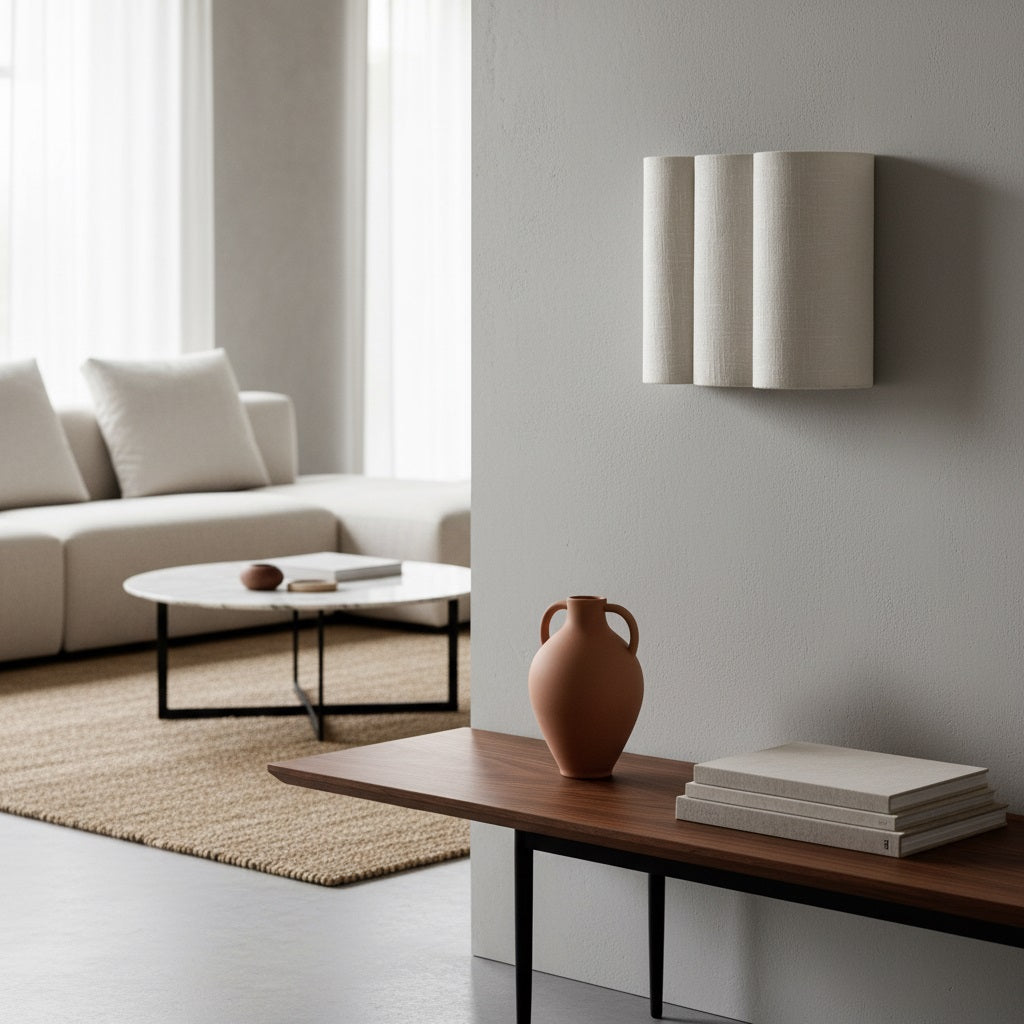 Linbron Linen Wall Sconce Natural Fabric Shade Modern Wall Light for Bedroom