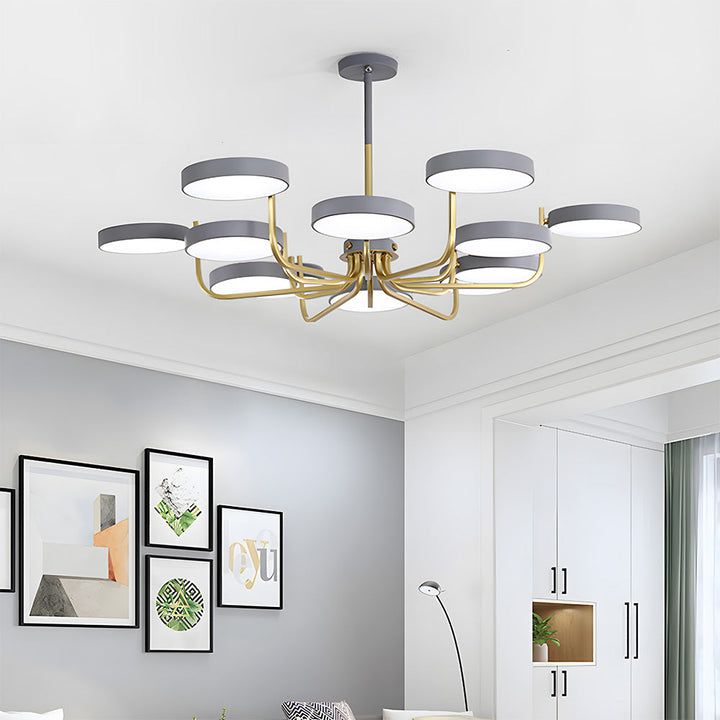 Disc Branch Iron Ceiling Lamp - Nordic Creative Light for Living Room