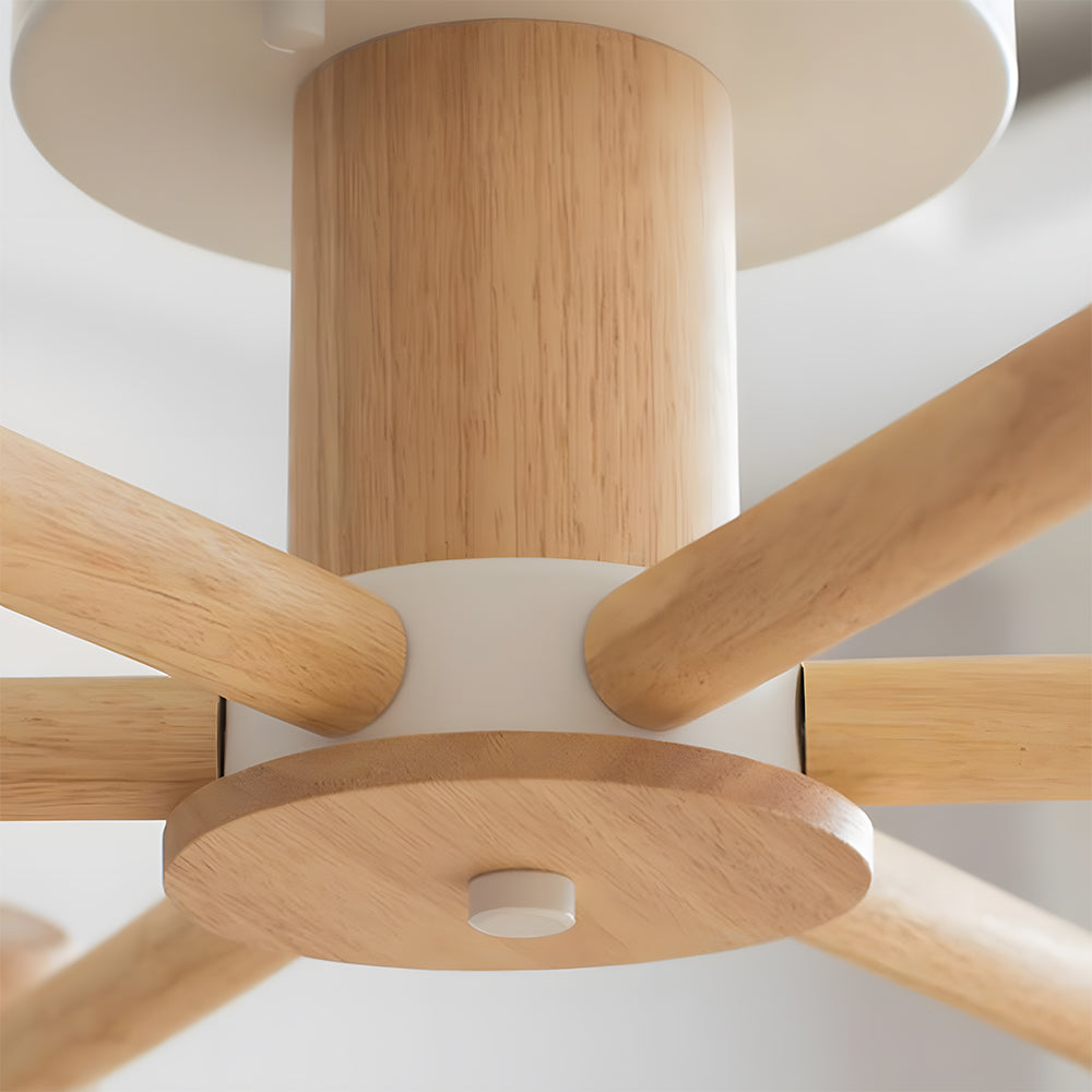 Wooden Ceiling Light - Flush Mount Living Room Lamp Natural