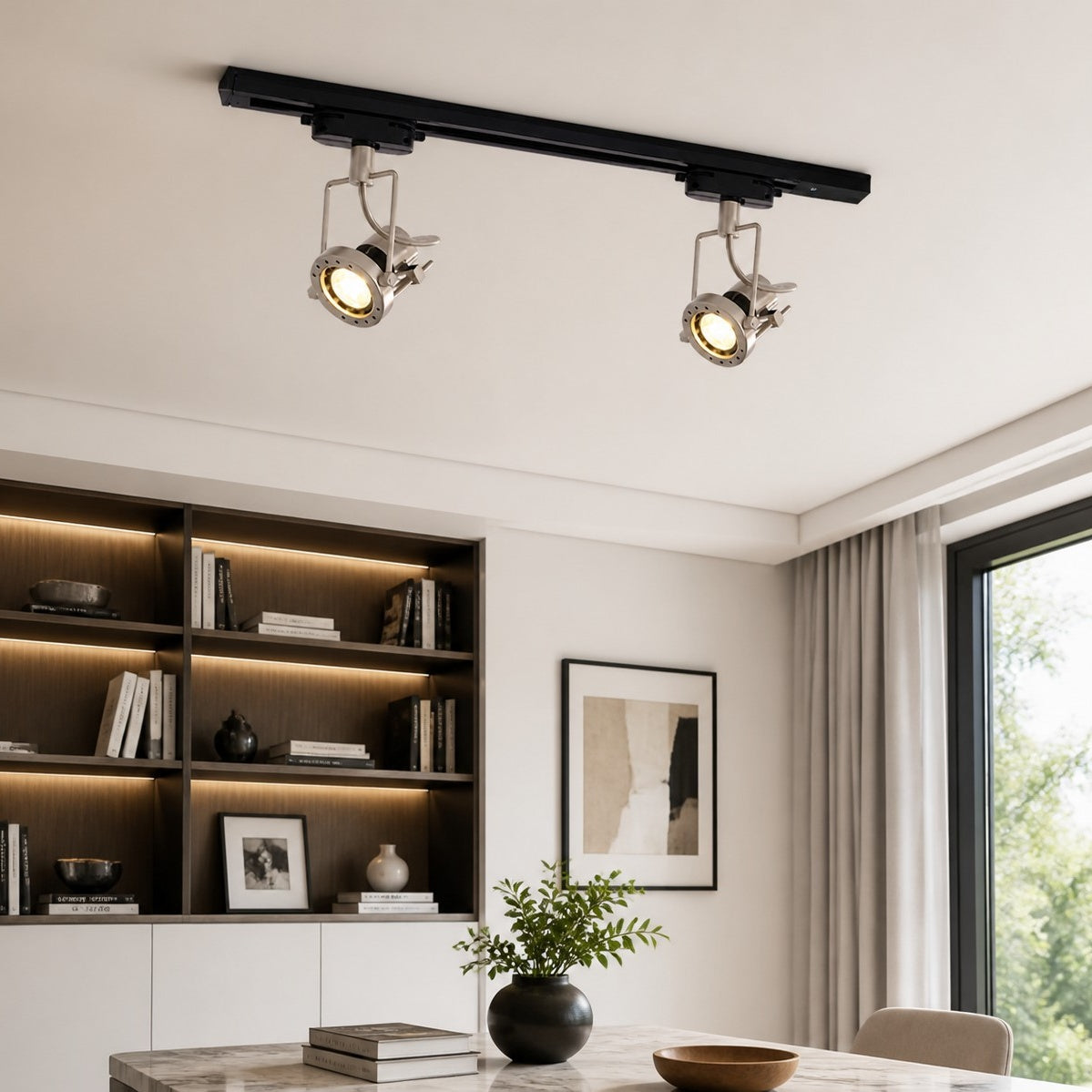 Verstellbarer Bauhaus-Spot aus gebürstetem Nickel