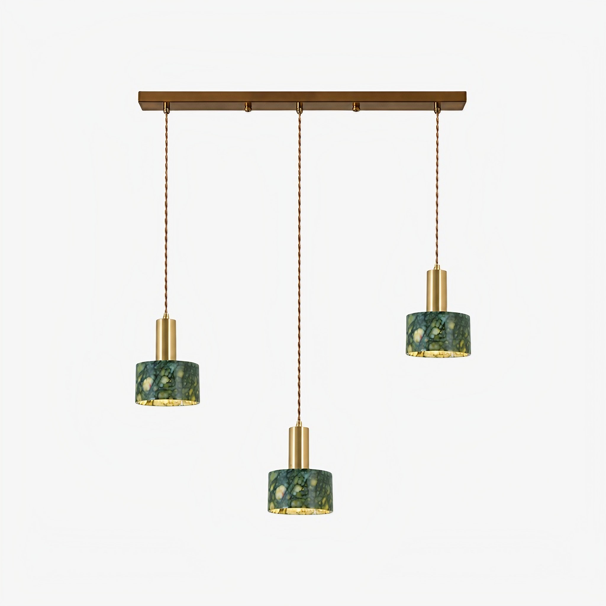 Green Jade 3-Light Cluster Pendant Light