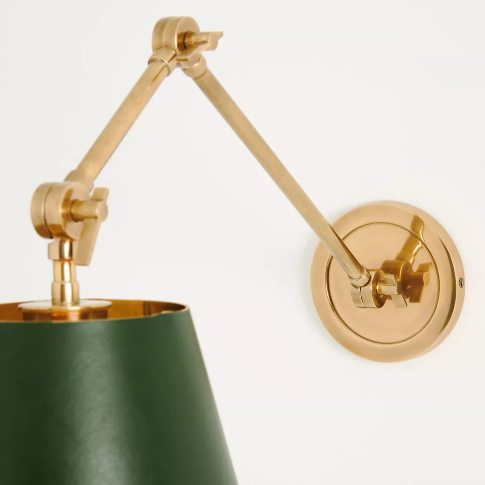 Foldray Scalloped Task Sconce - Leather Wall Light for Home