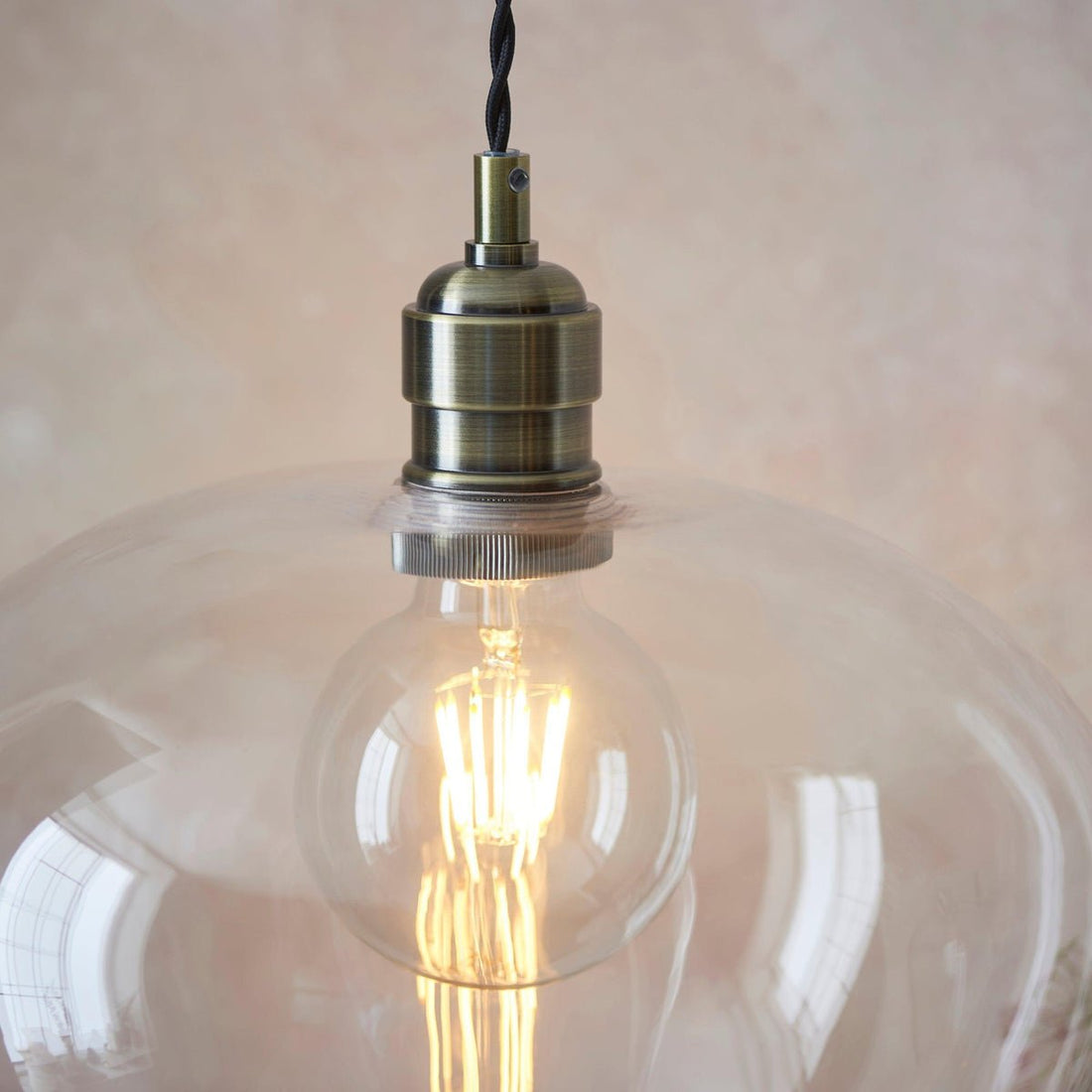 Clarione Height-Adjustable Glass Pendant Light - Classic Art Deco Light